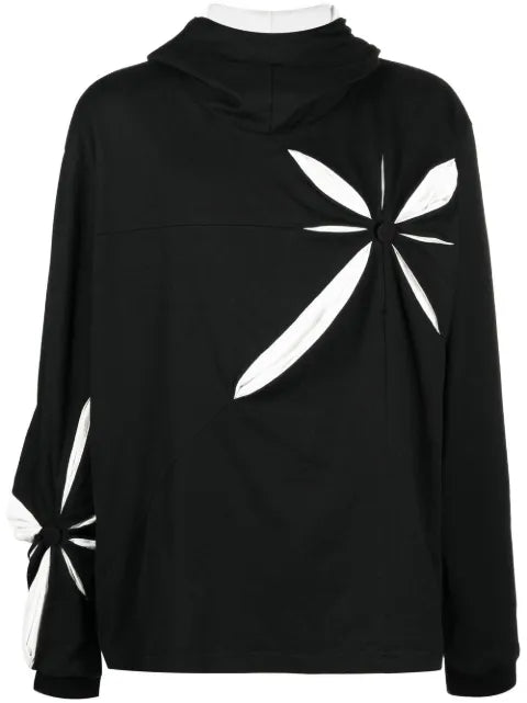 KUSIKOHC origami-pattern cotton hoodie