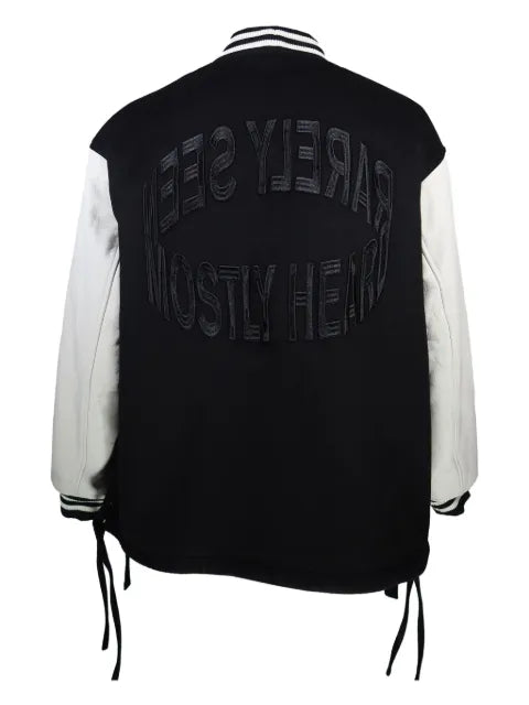 Mostly Heard Rarely Seen logo-embroidered varsity jacket