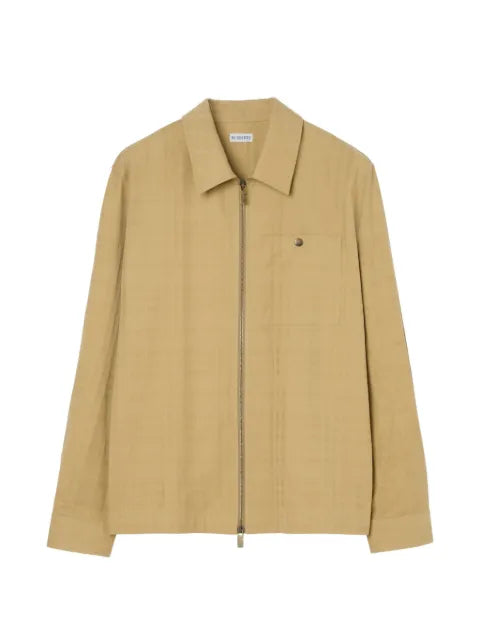 Burberry check cotton zip overshirt