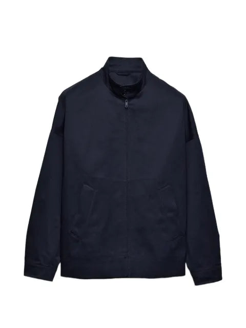 Prada stand-up collar triangle-logo jacket