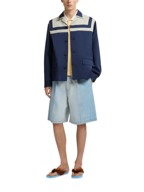 Marni stripe yoke cuban blazer