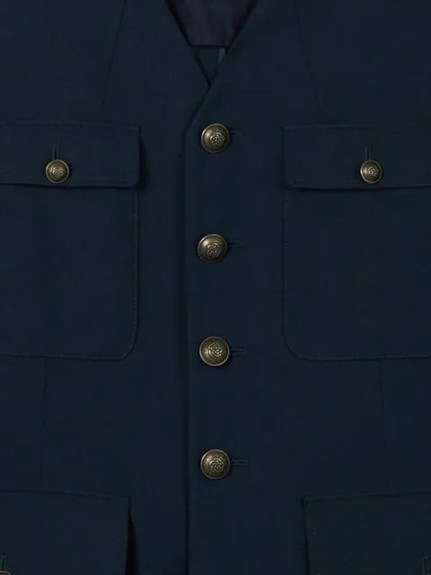 Kenzo collarless pocket-details button-up jacket