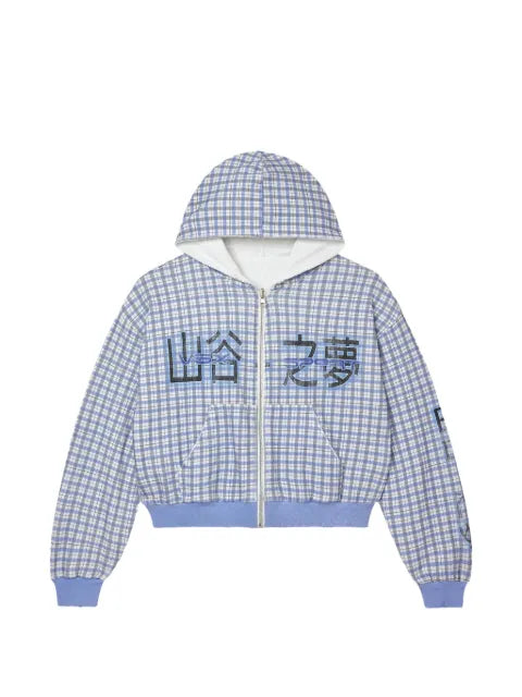 Vale check-print zip-up hoodie