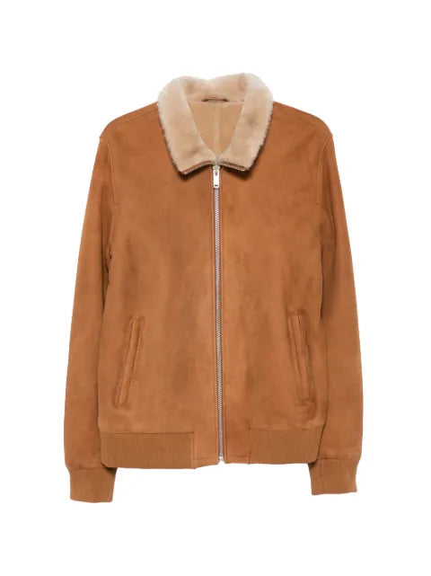 SERGIO MORETTI FIRENZE shearling-collar jacket