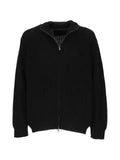 AMISH ribbed-knit zip-up sweater