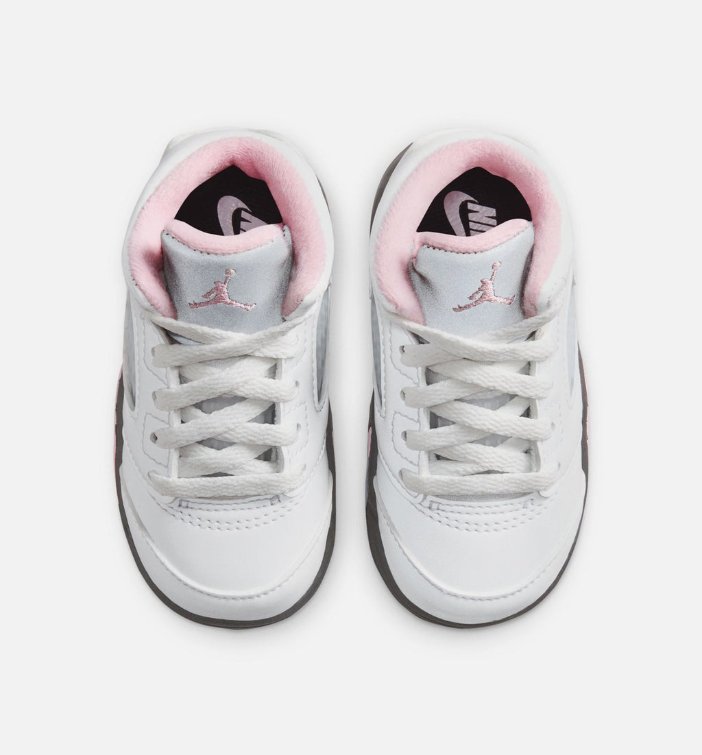Air Jordan 5 Retro Medium Soft Pink Infant/Toddler Lifestyle Shoe - White/Black/Medium Soft Pink