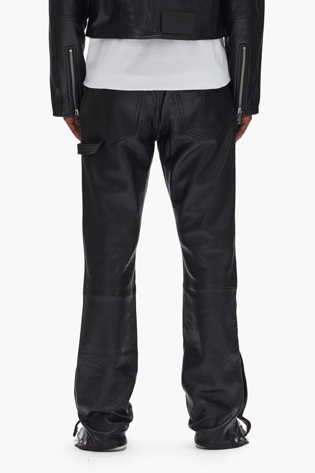 Leather Carpenter Snap Pant