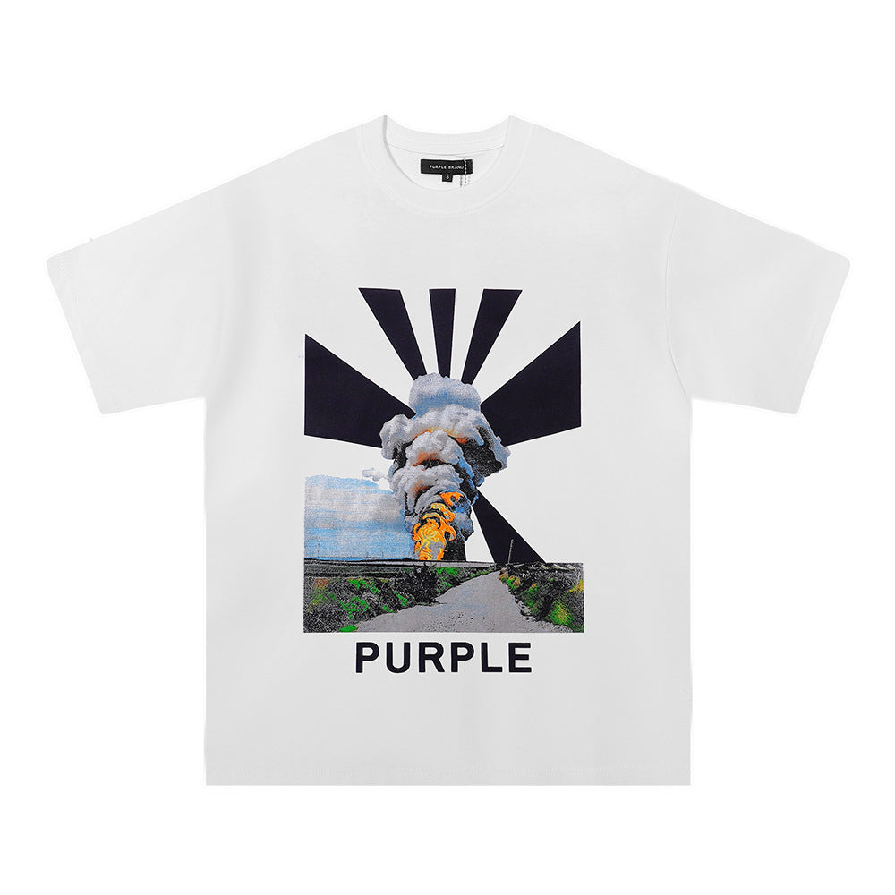 Purple Brand Multi‑Graphic Ink Wash Print Oversized Tee Multi‑Style