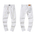 Purple Brand Paint-Splatter Distressed Jeans