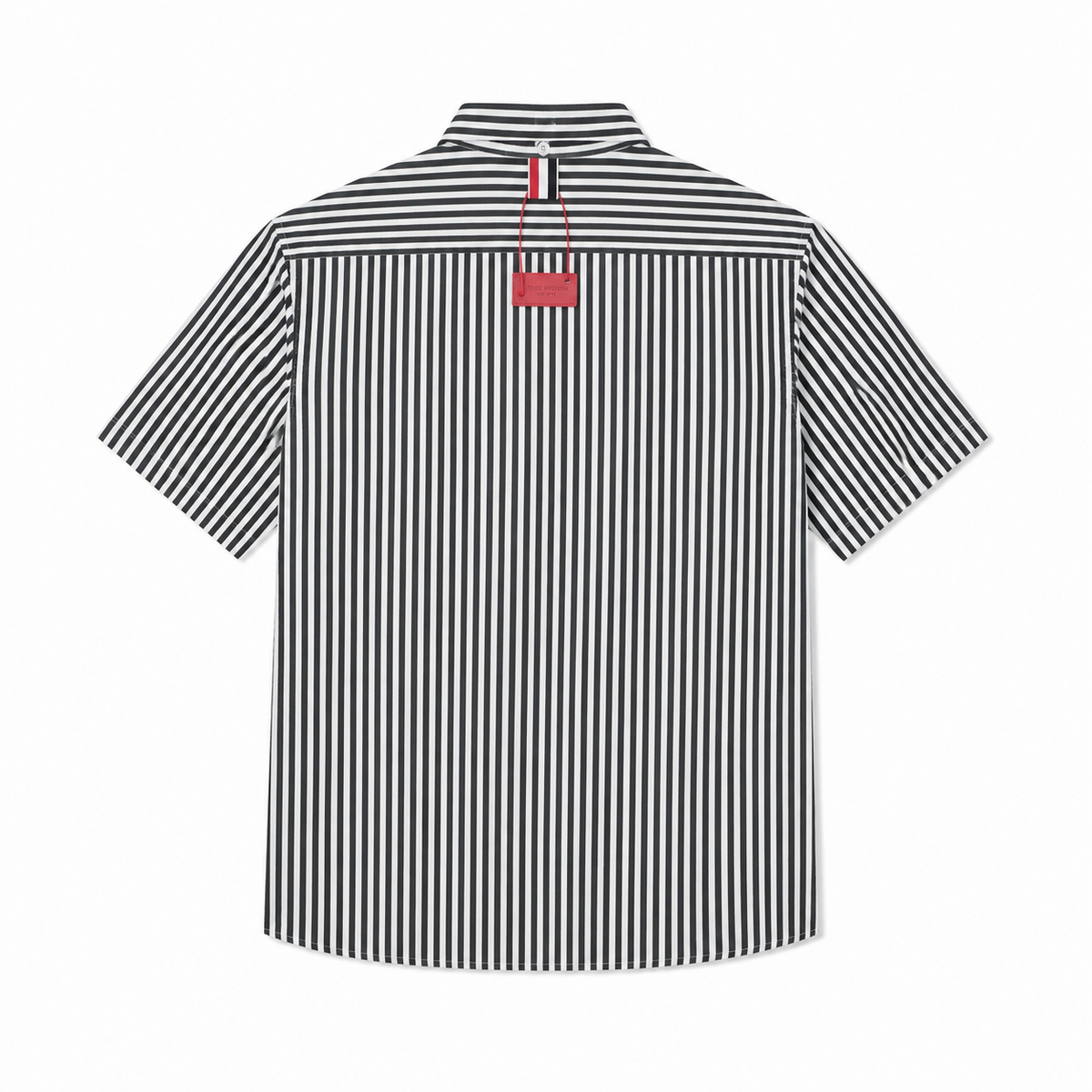 Striped Sailboat Embroidered Shirt — Unisex Short-Sleeve | Thom Browne