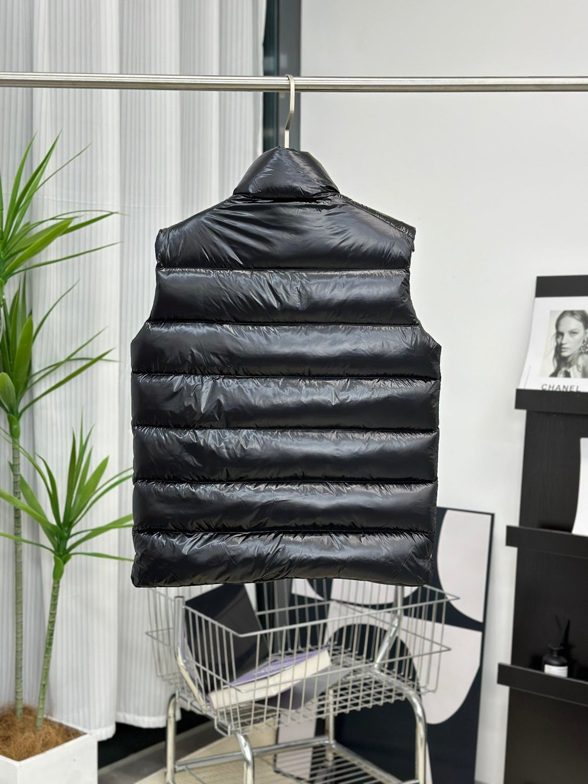 Moncler Black Glossy Down Vest