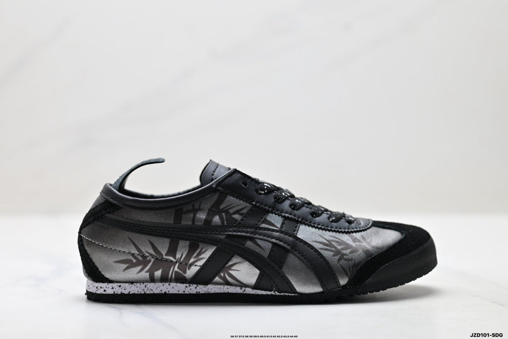 Onitsuka Tiger Retro Low Top Black Tonal Unisex Shoes Style 03