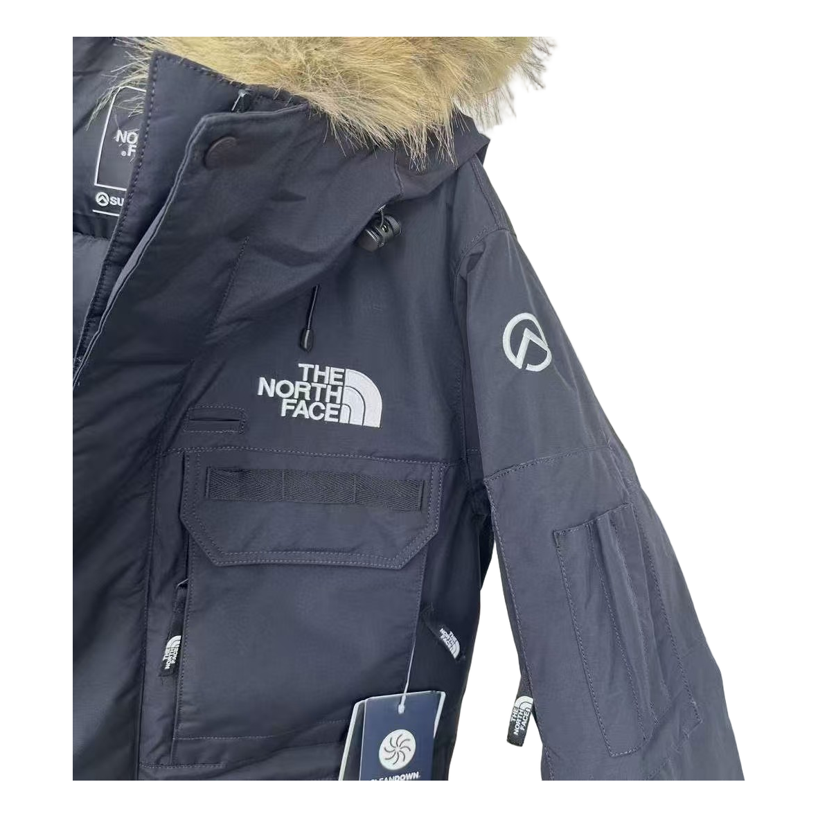 The North Face Four-Pocket Faux Fur-Trim Hooded Parka – Graphite