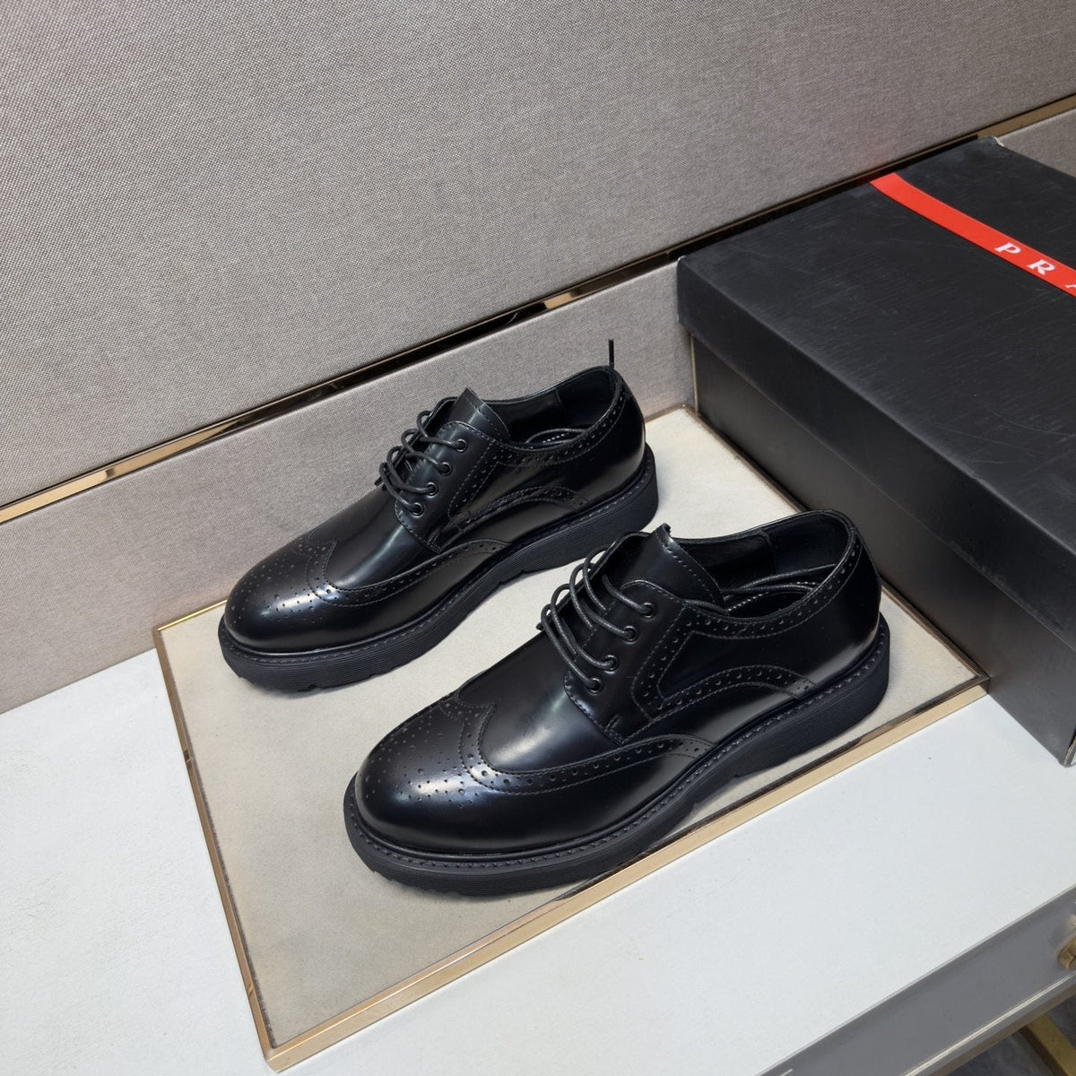 Prada Wingtip Lace-Up Shoes