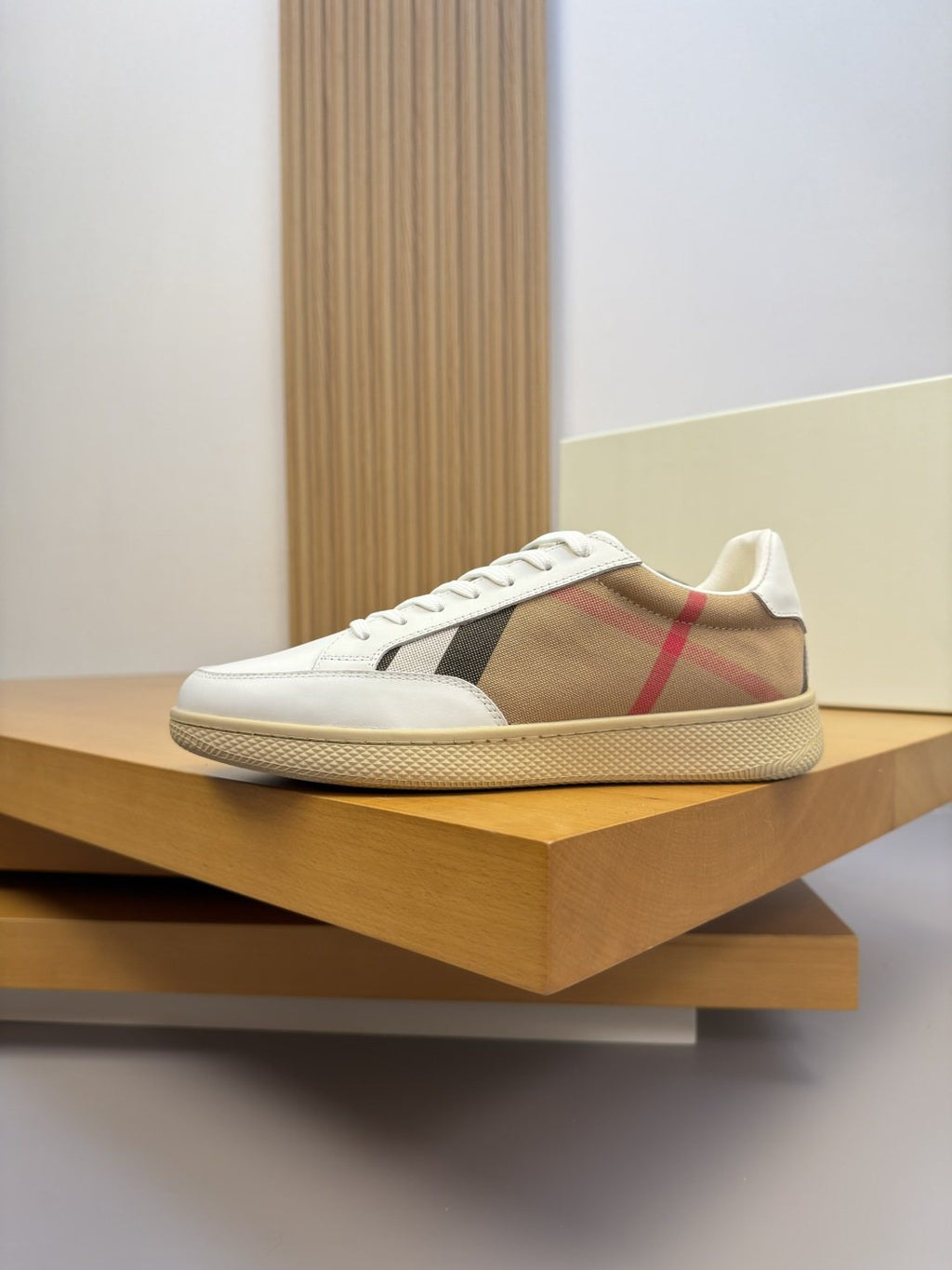 Burberry Check-Panel Low-Top Sneakers