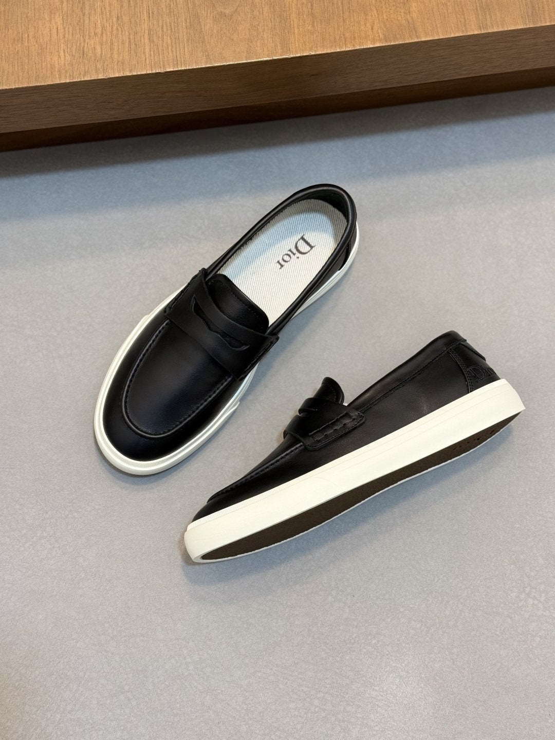 Dior Men's Vamp-Strap Slip-On Shoes