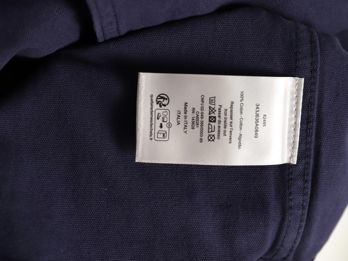 Dior CD Embroidered Zip-Up Hooded Jacket - Navy
