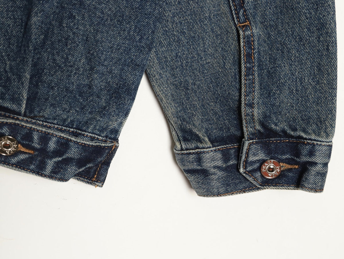 Prada Triangle-Logo Washed Zip-Up Denim Jacket - Dark Blue