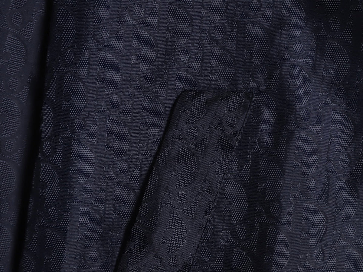 Dior 25SS Navy Allover Jacquard Collared Jacket