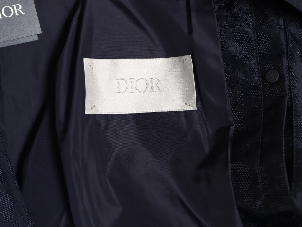 Dior 25SS Navy Allover Jacquard Collared Jacket