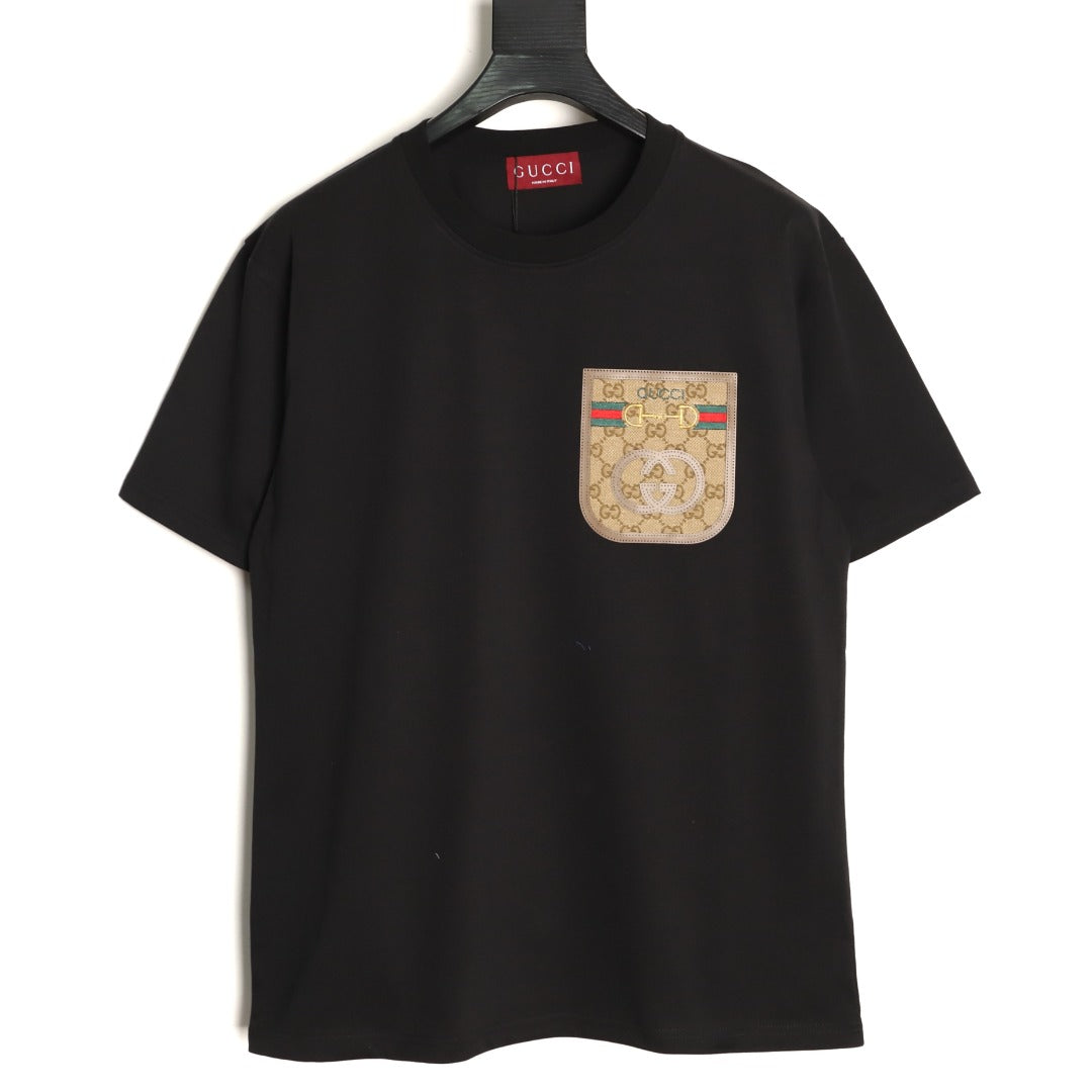 Gucci Monogram-Style Pocket-Patch Short-Sleeve T-Shirt - Black